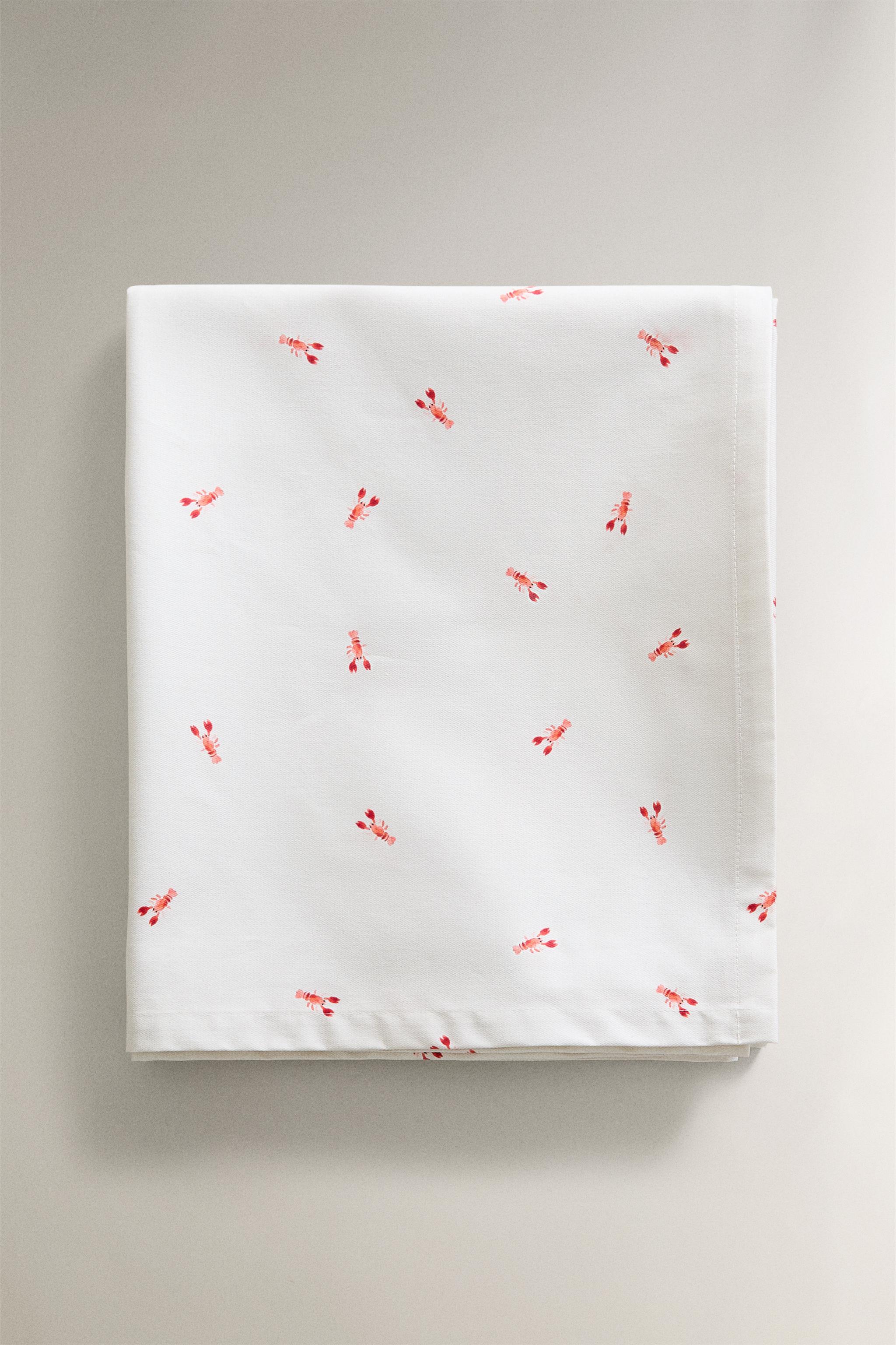 RESIN-COATED COTTON TABLECLOTH WITH LOBSTERS